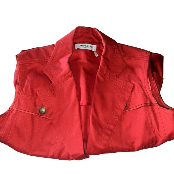 Tom Ford For Yves Saint Laurent 2004 Bright Orange Rope Closure Satin Trim Vest - Picture 10 of 11